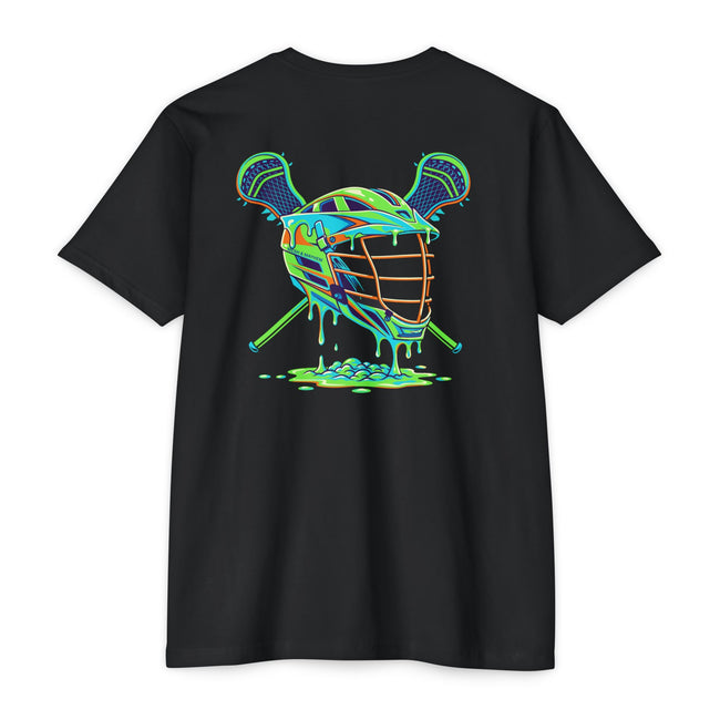 Lax Helmet Drip | Unisex T-Shirt Hover Image